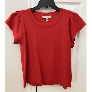 Eri + Ali Anthropologie Flutter Sleeve Top